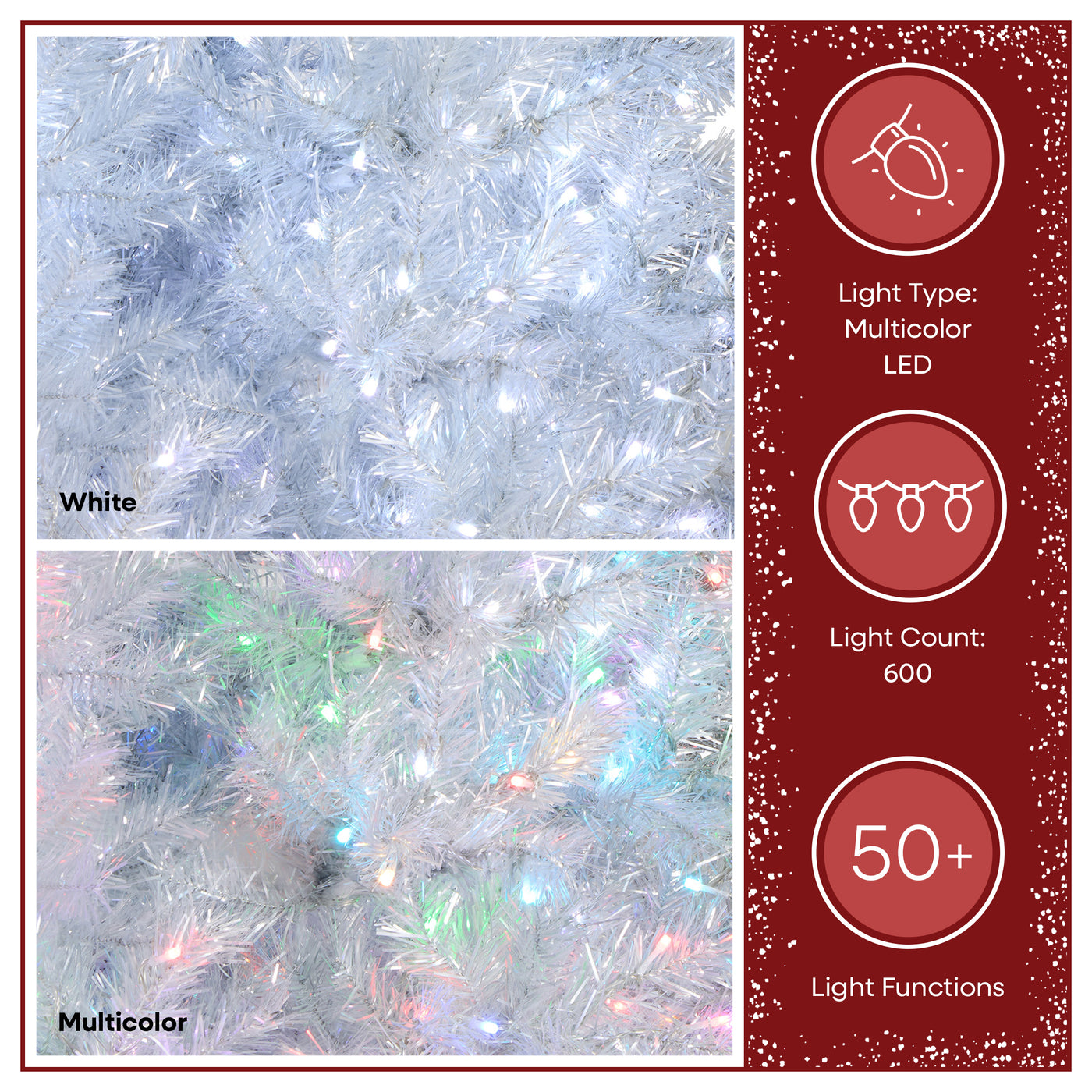 7.5 ft. Pre-Lit Christmas Crystal Pine Silver Metallic Tree, Plug-In - National Tree Company