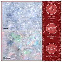 7.5 ft. Pre-Lit Christmas Crystal Pine Silver Metallic Tree, Plug-In - National Tree Company