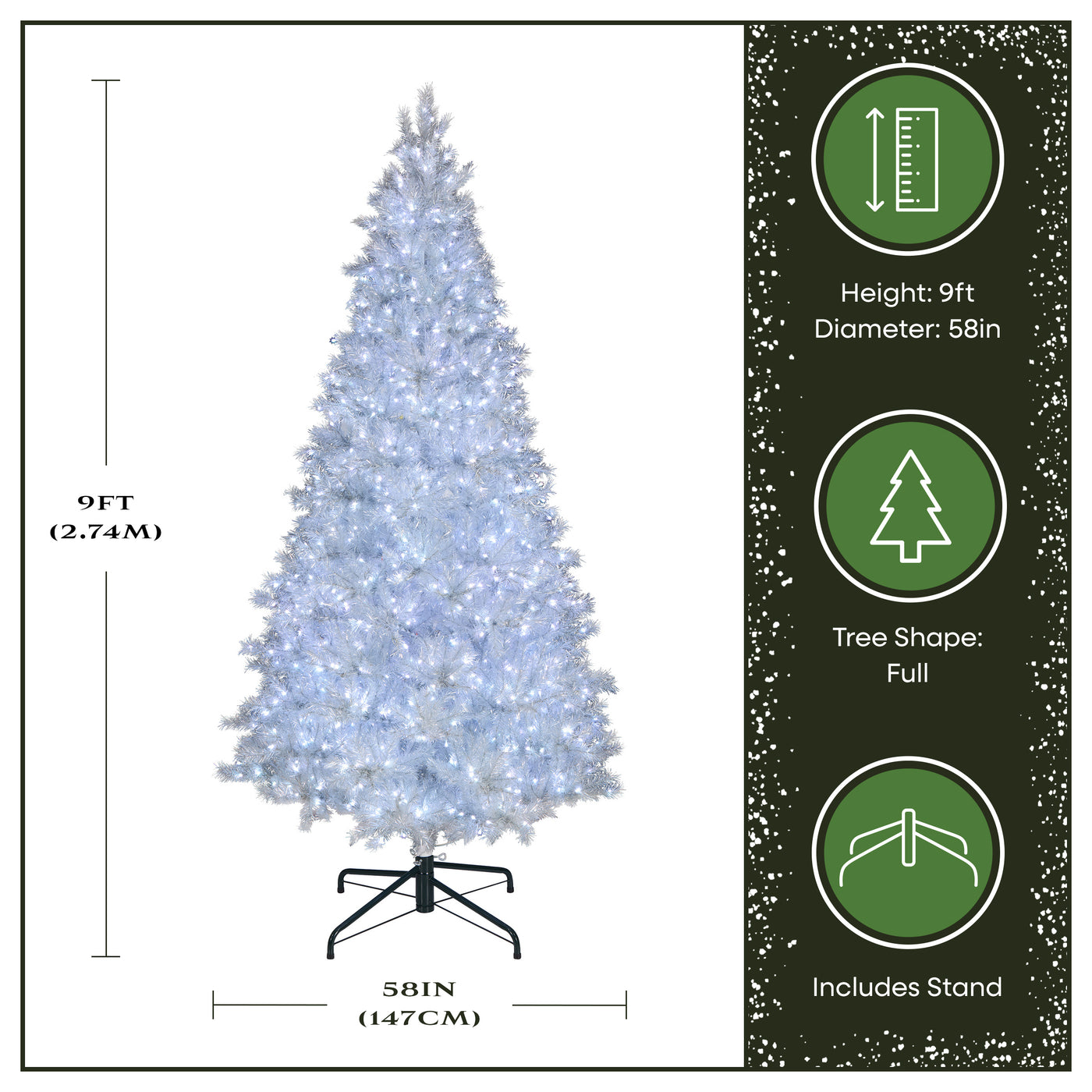 9 ft. Pre-Lit Christmas Crystal Pine Tree with LED Lights - National Tree Company