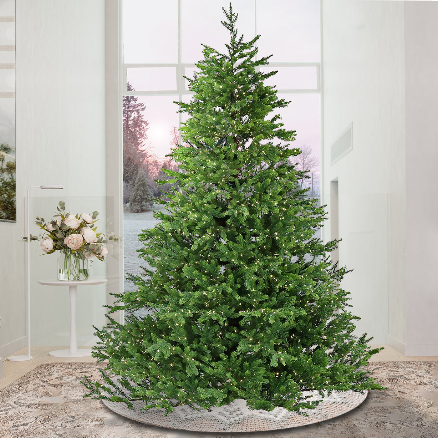 10 ft. Pre-lit Noble Fir Hinged Tree with Dual Color Lights - National Tree Company