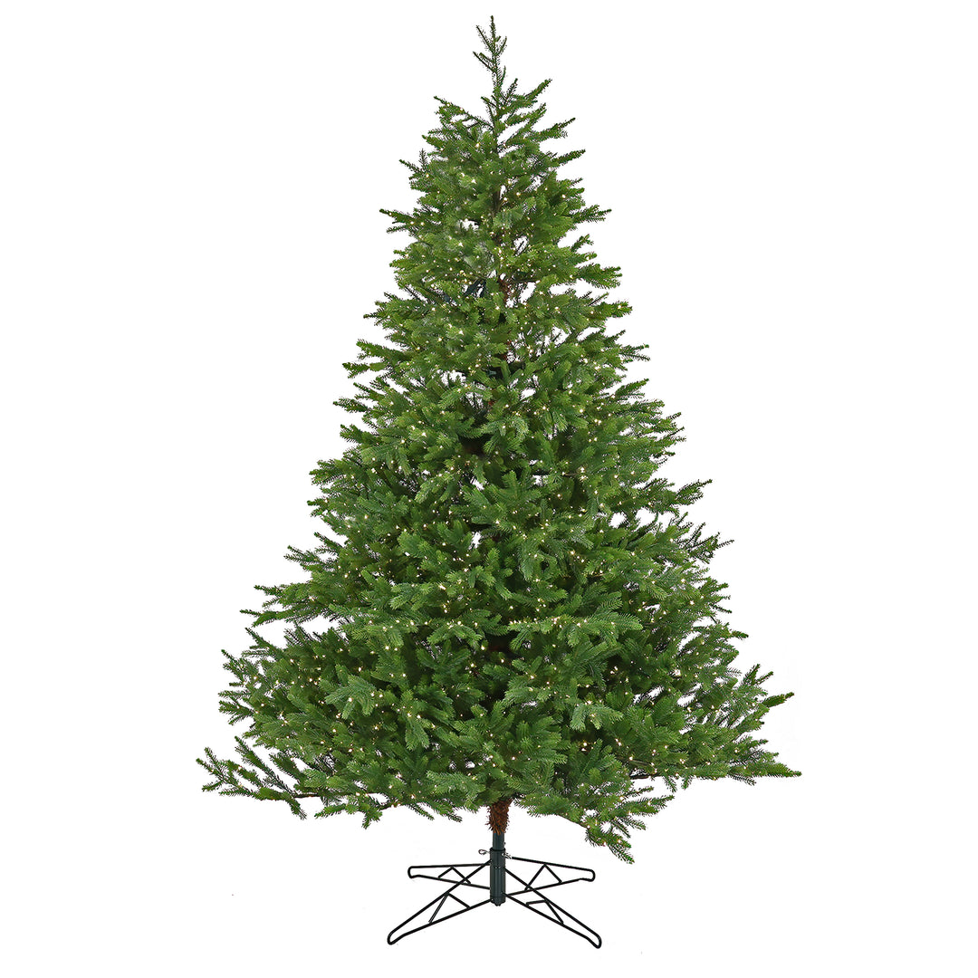 7.5ft Pre-lit Artificial Christmas Noble Fir Hinged Tree, 2740 Dual Color Changing Rice Lights- UL
