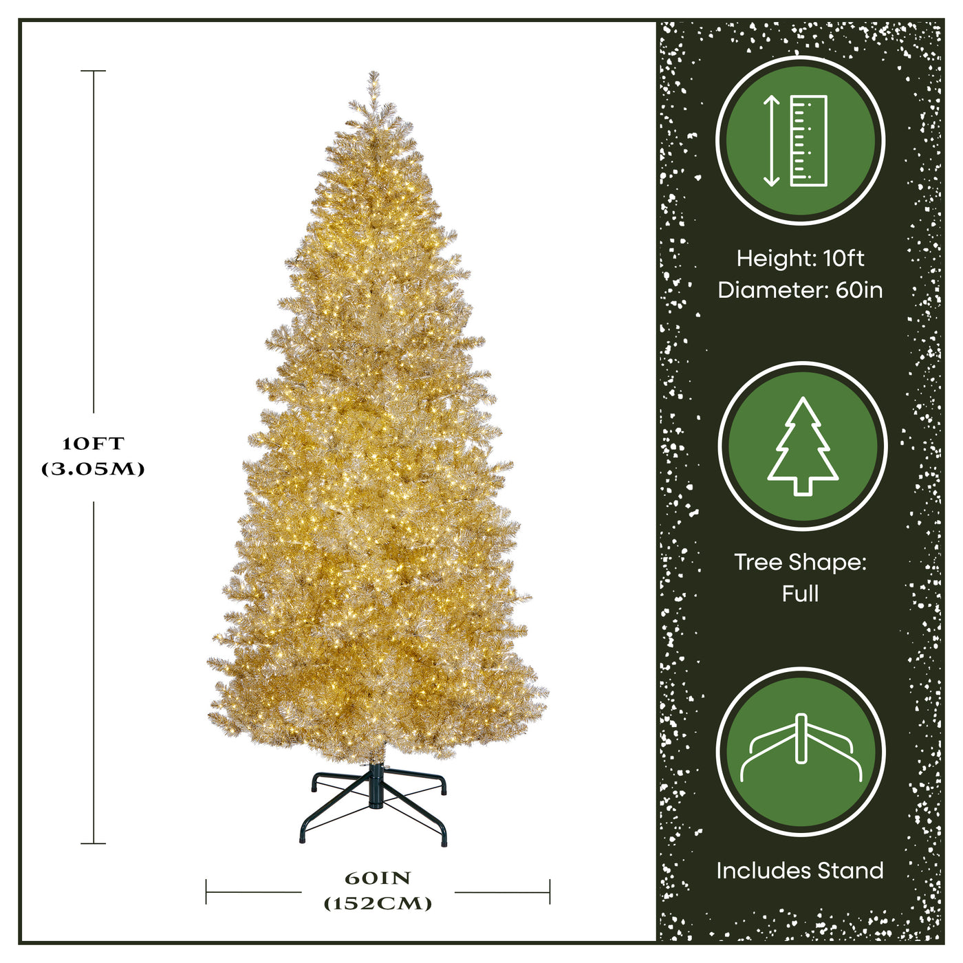10 ft. Pre-Lit Christmas Platinum Tree - National Tree Company