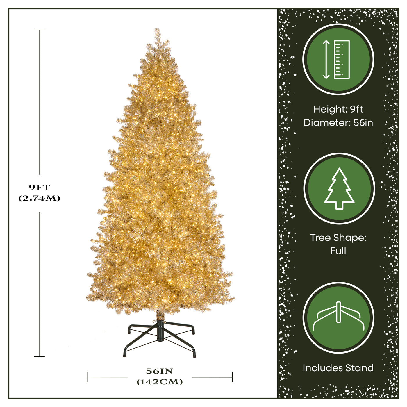 9 ft. Pre-Lit Christmas Platinum Metallic Tree - National Tree Company