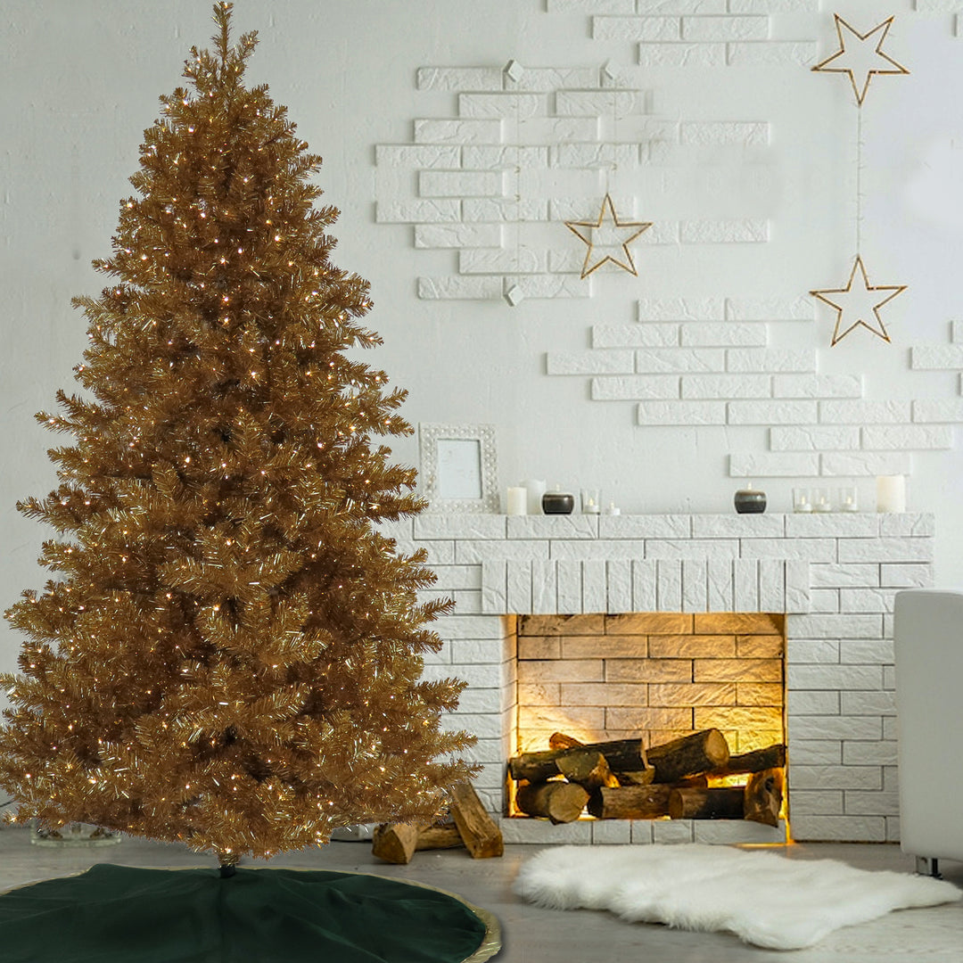 7.5 ft. Pre-Lit Christmas True Gold Metallic Tree