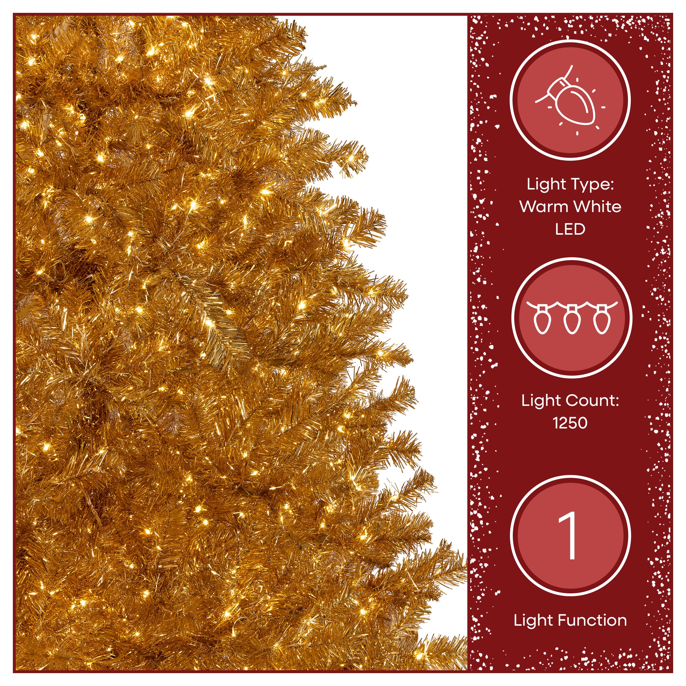 7.5 ft. Pre-Lit Christmas True Gold Metallic Tree with LED