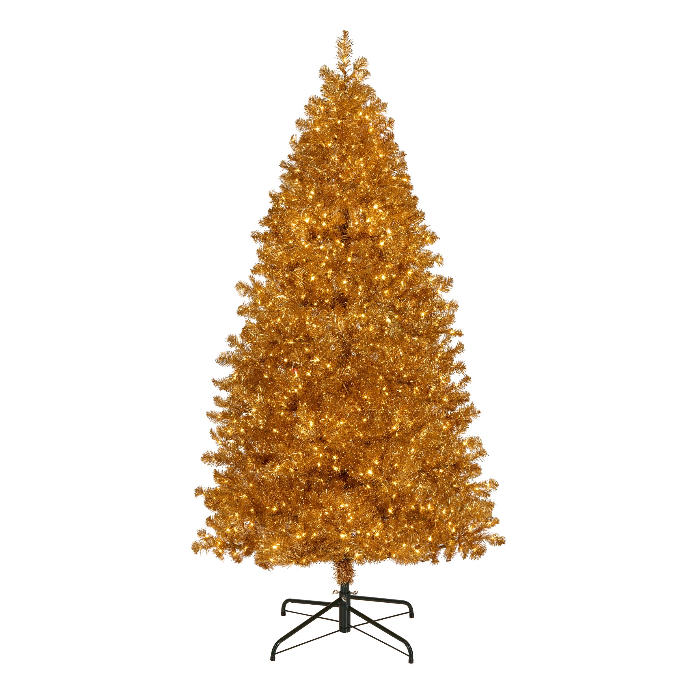 7.5 ft. Pre-Lit Christmas True Gold Metallic Tree with LED