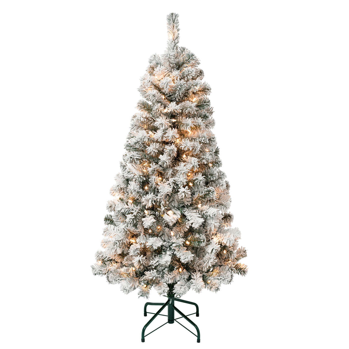 4.5 ft. Pre-Lit Acacia Flocked Tree with Clear Lights - National Tree Company