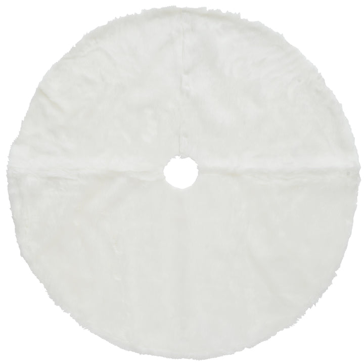 52" General Store Collection White Faux Fur Tree Skirt