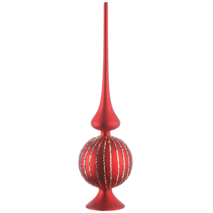 15" Red Glass Christmas Tree Topper