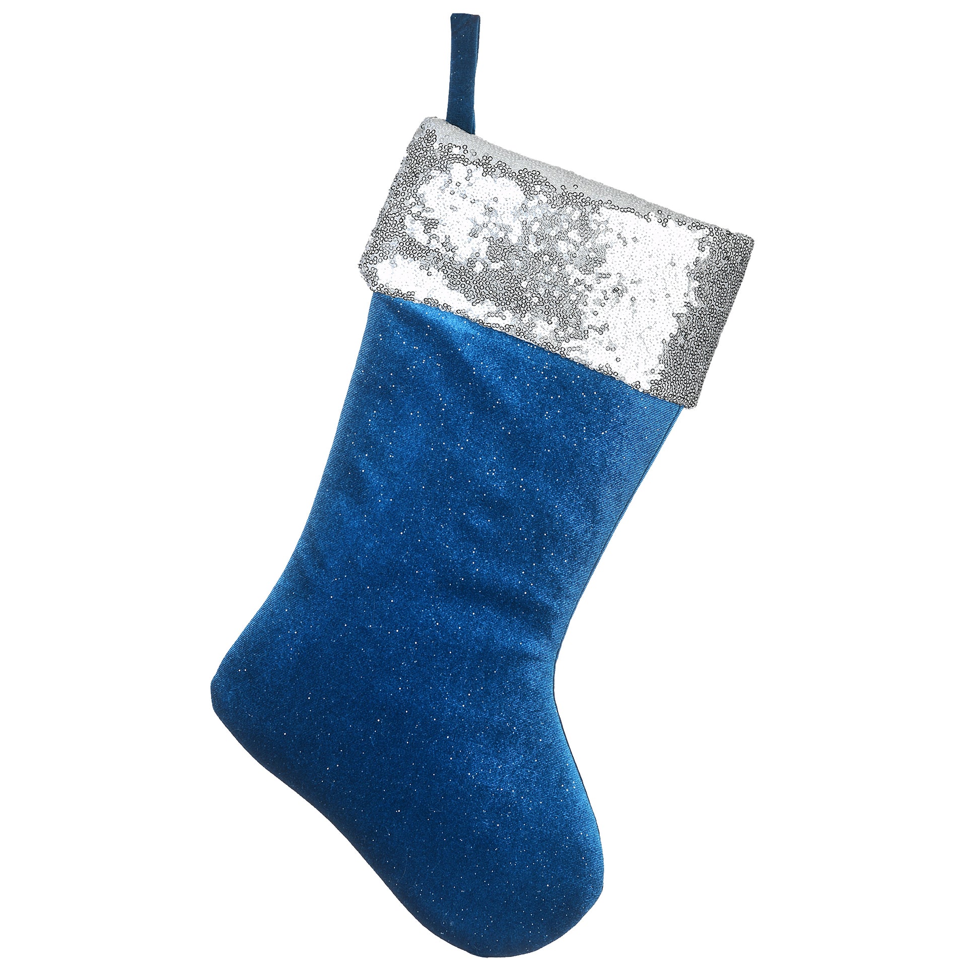 19 in. Arctic Lights Collection Blue Velvet Stocking · National Tree Company