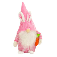 Easter Bunny Gnome Table Decoration, Pink, Easter Collection, 11 Inches - National Tree Company