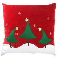 20 in. General Store Collection Red Pillow with Christmas Trees - National Tree Company