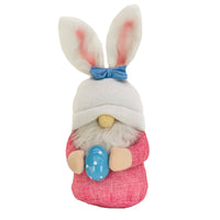 Easter Bunny Gnome Table Decoration, Pink, Easter Collection, 13 Inches - National Tree Company