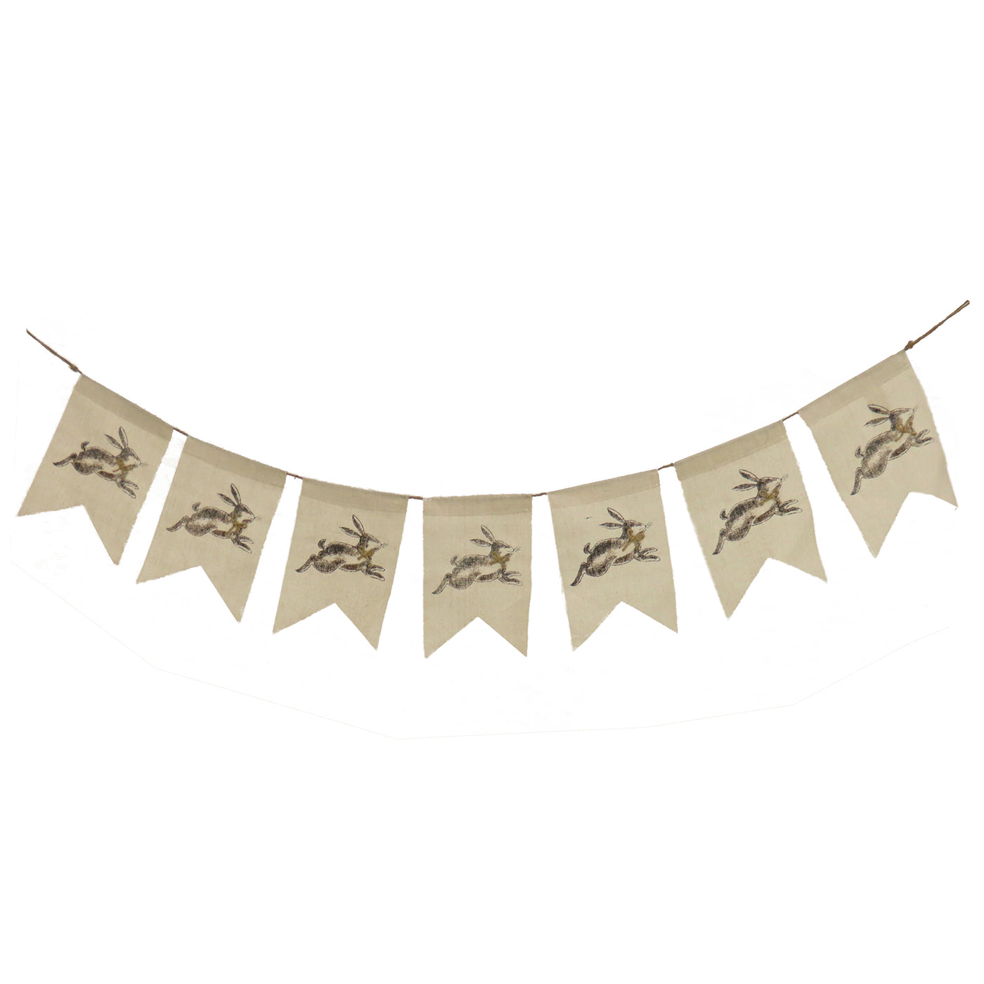 Running Bunnies Hanging Banner Decoration, White, Easter Collection, 70 Inches - National Tree Company