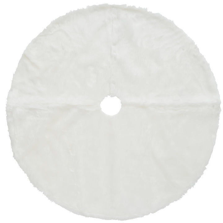 48" General Store Collection White Faux Fur Tree Skirt