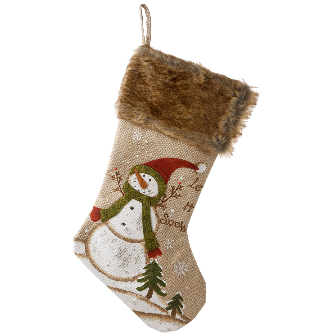 21" Alpine Collection Red Hat Snowman Stocking
