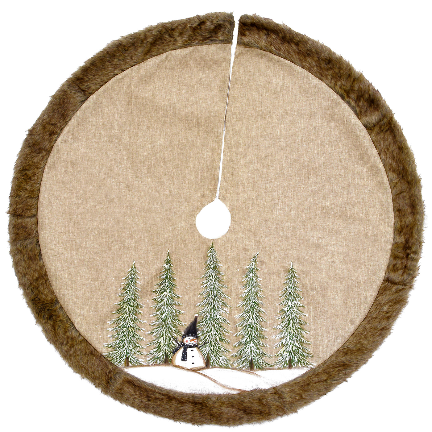 48 in. Alpine Collection Snowman and Pines Tree Skirt - National Tree Company