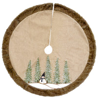 48" Alpine Collection Snowman and Pines Tree Skirt - National Tree Company