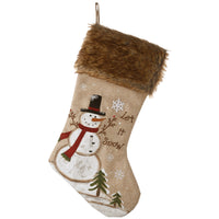 21" Alpine Collection Black Hat Snowman Stocking - National Tree Company