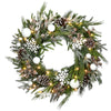 30 in. Pre-Lit Alpine Decorated Wreath with Warm White LED Lights - National Tree Company