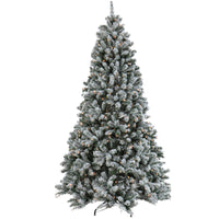 7.5 ft. Pre-Lit North Valley Spruce Snowy Tree with Clear Lights - National Tree Company