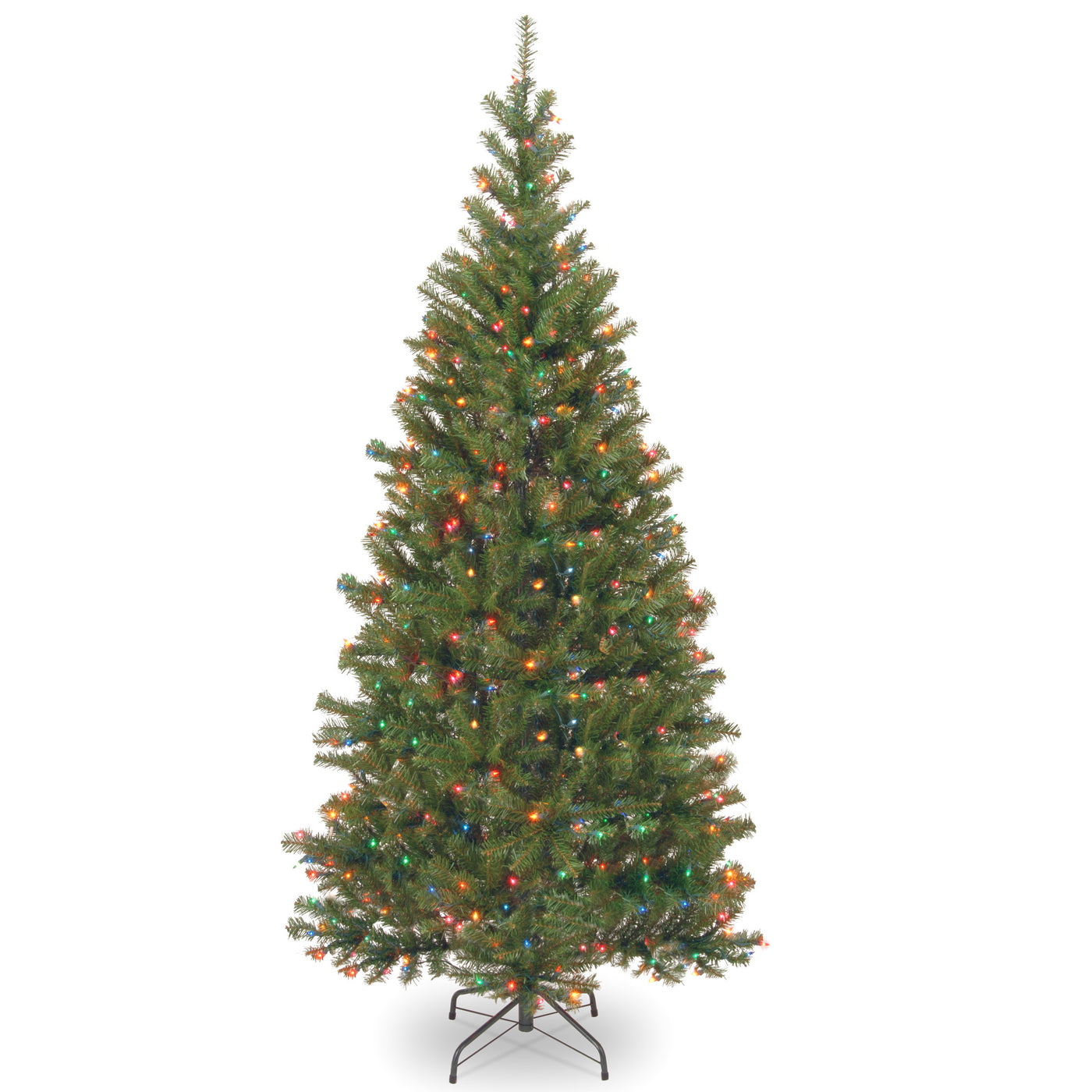 6 ft. Pre-Lit Aspen Spruce Slim Tree with Multicolor Lights - National Tree Company