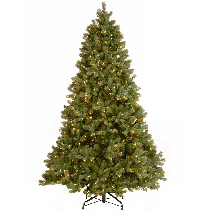 Pre-Lit 'Feel Real' Artificial Full Downswept Christmas Tree, Green, Douglas Fir, Dual Color LED Lights, Includes Stand and PowerConnect, 6.5 feet