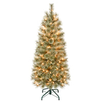 4.5 ft. Pre-Lit Arcadia Pine Cashmere Slim Tree with Clear Lights - National Tree Company