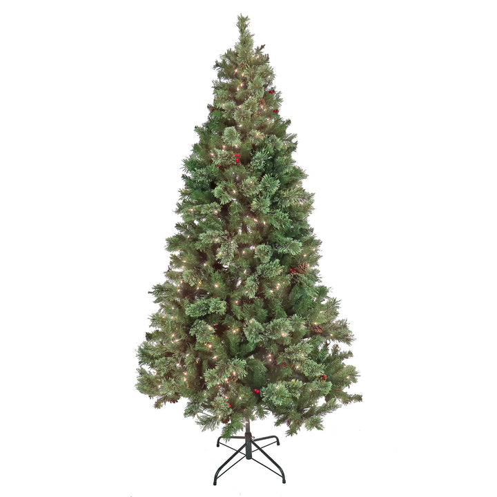 National Tree Company 7.5ft Pre-lit Artificial Cashmere Decorated Hinged Tree, 550 Clear Lights-UL