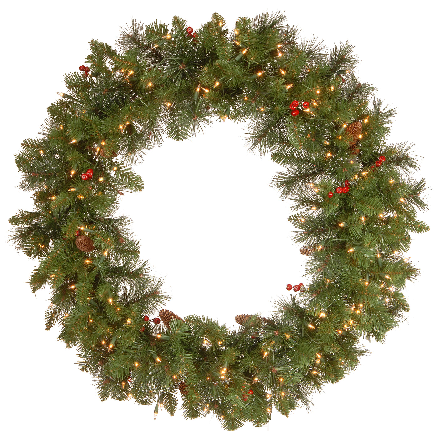 36 in. Pre-Lit Crestwood Spruce Wreath with Clear Lights - National Tree Company