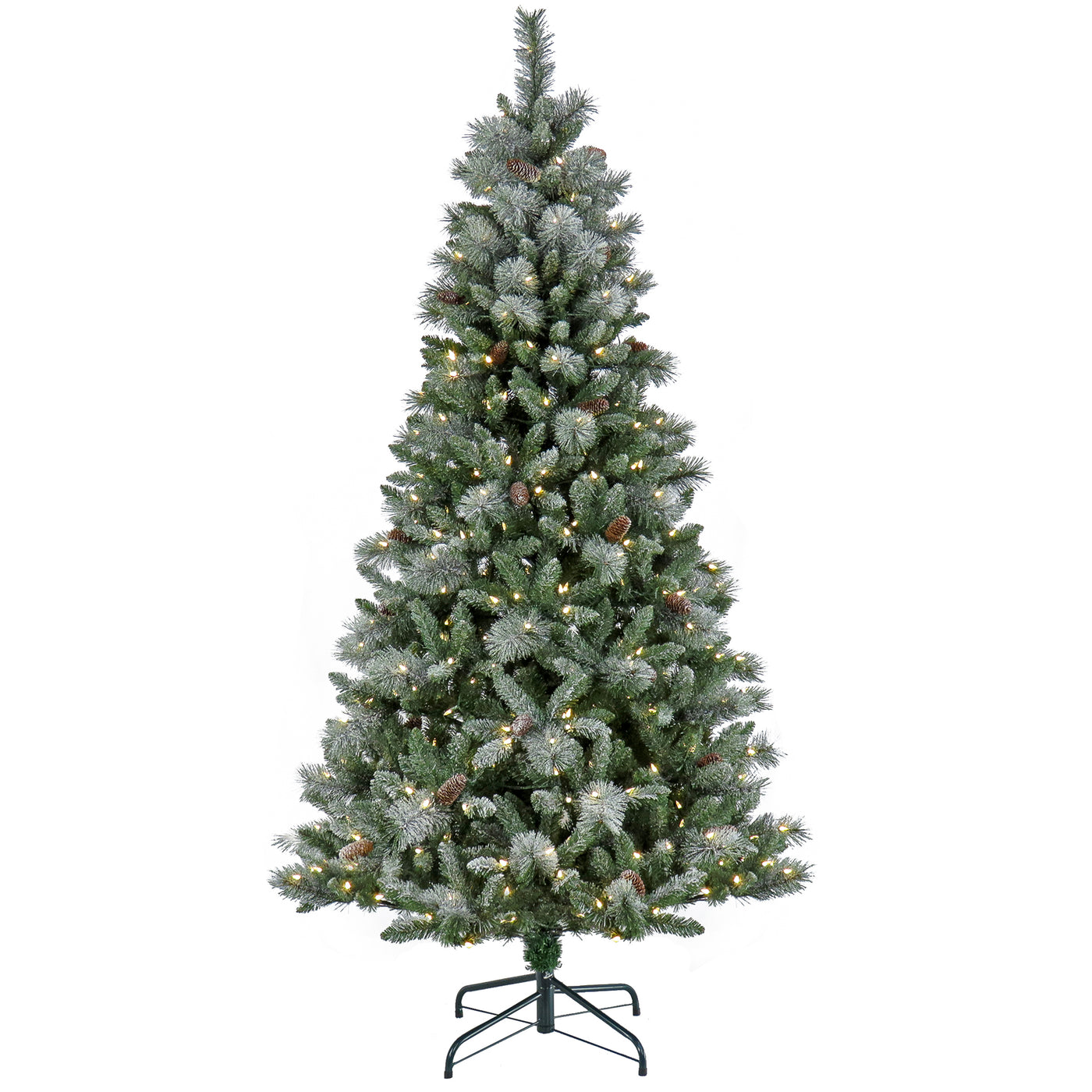 7.5 ft. Pre-Lit Snowy Conconully Tree with LED Lights - National Tree Company