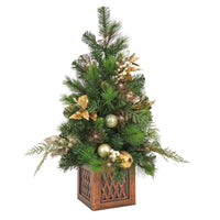 3 ft. Pre-Lit Yuletide Glam Tree with Warm White LED Lights - National Tree Company