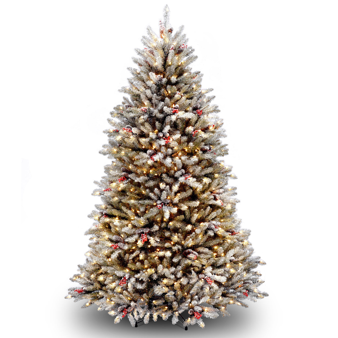 6.5 ft. Pre-Lit Dunhill Fir Snowy Tree with Clear Lights - National Tree Company