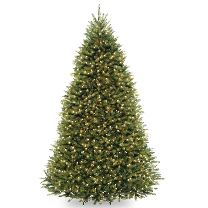 National Tree Company Pre-Lit Artificial Full Christmas Tree, Green, Dunhill Fir, Clear Lights, Includes PowerConnect and Stand, 9 Feet