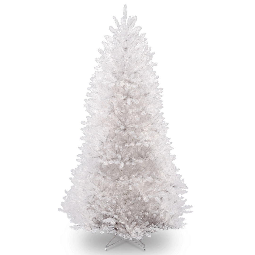 Artificial Full Christmas Tree, White, Dunhill Fir, Includes Stand, 9 Feet