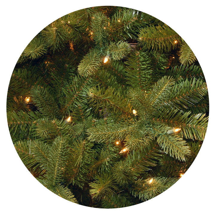 Pre-Lit Artificial Entrance Christmas Tree, Downswept Douglas Fir, Green, White Lights, Includes Metal Base, 4 Feet