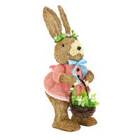 Female Bunny in Pink Dress Table Decoration, Easter Collection, 10 Inches - National Tree Company