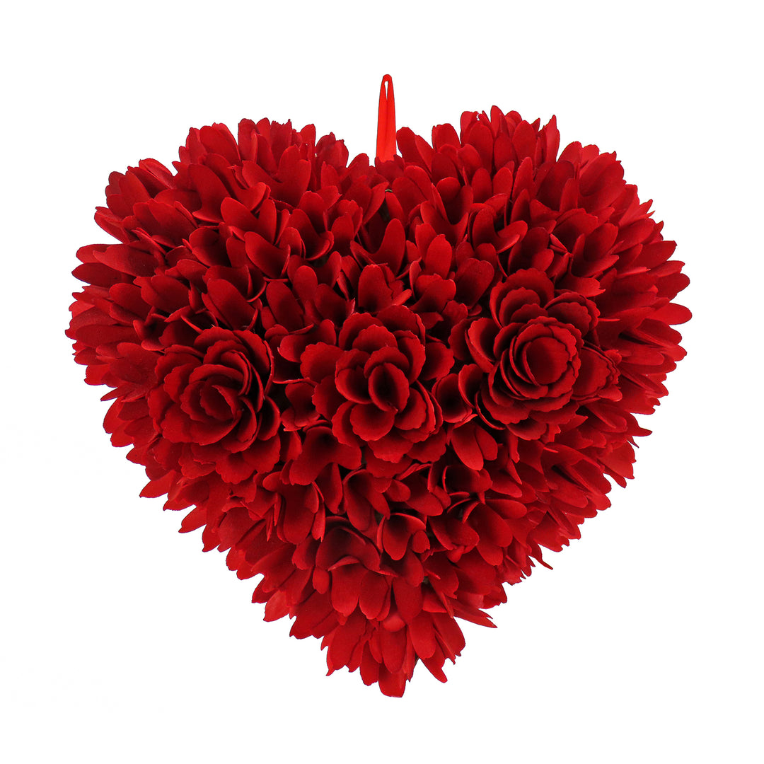 11" Red Floral Valentine’s Heart Decoration