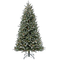 7 ft. Pre-Lit Snowy Olallie Pine Tree with LED Lights - National Tree Company