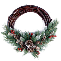 16 in. Frosted Pine Berry Grapevine Wreath - National Tree Company