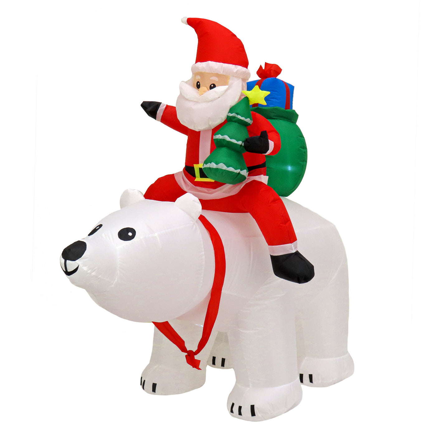 6 ft. Inflatable Santa Riding Polar Bear - National Tree Company