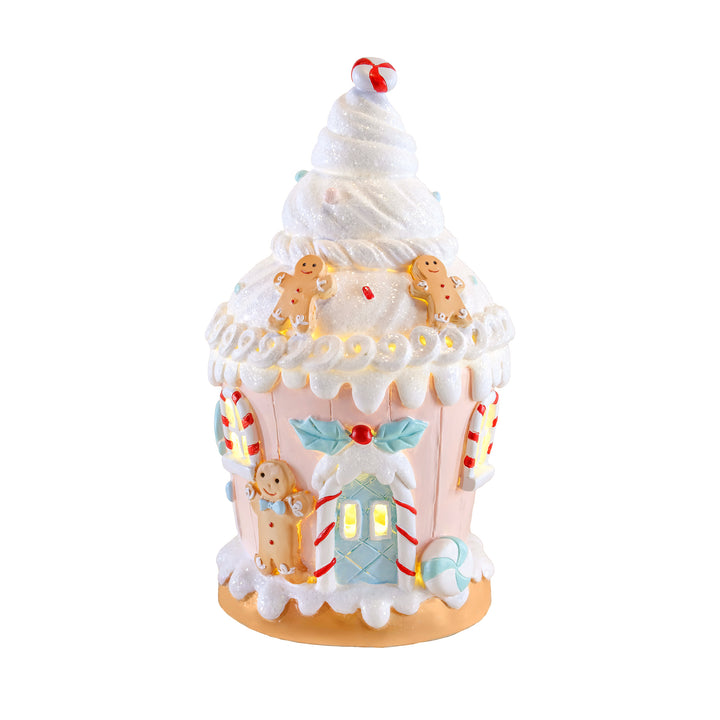 First Traditions 8" Gingerbread Man Cake House with Lights