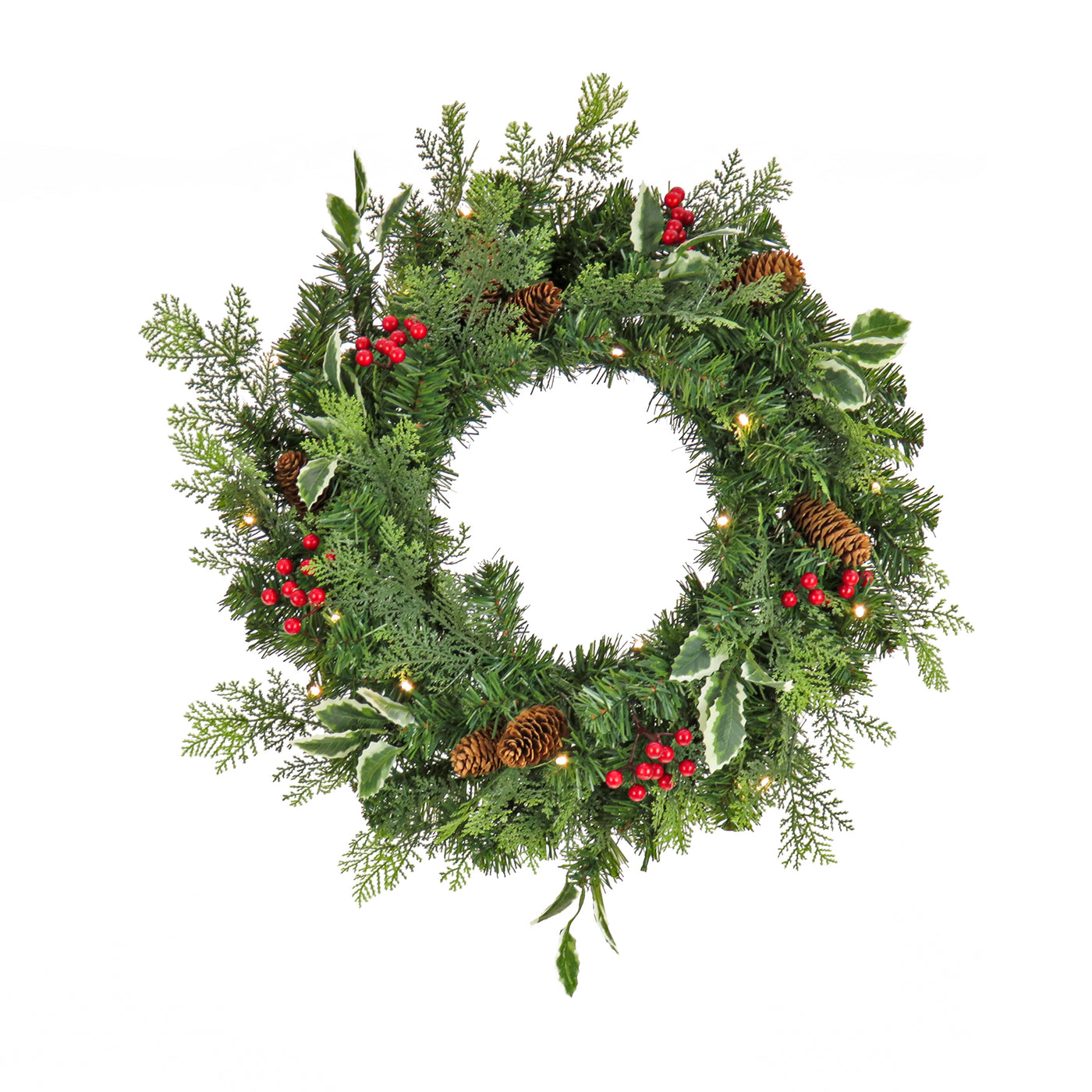 24 in. Pre-Lit First Traditions Christmas Joy Wreath - National Tree Company