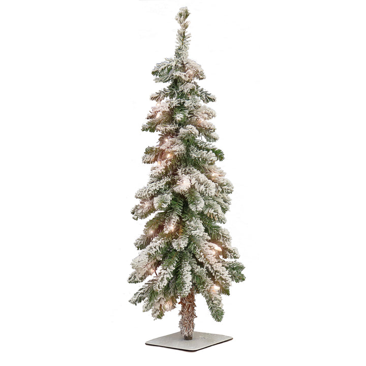 3ft Pre-lit Artificial Snowy Downswept Forestree, 35 Clear Lights- UL