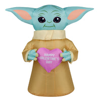 Inflatable Valentine's Baby Yoda, Battery Operated, Valentine's Day Collection, 20 Inches - National Tree Company