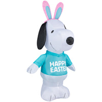 Inflatable Snoopy Decoration, Self Inflating, 4 AA Batteries Required, Easter Collection, 19 Inches - National Tree Company