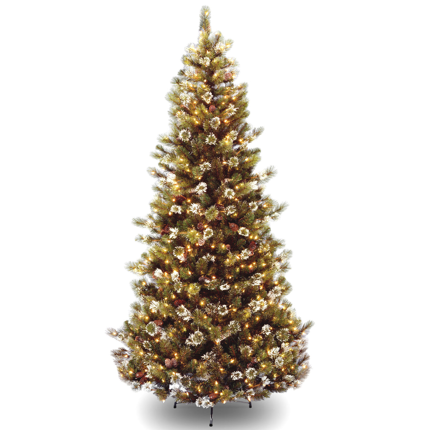 7.5 ft. Pre-Lit Glittery Pine Slim Tree with Clear Lights - National Tree Company