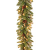 9 ft. Pre-Lit Glittery Pine Gold Garland with Clear Lights, Plug-In - National Tree Company