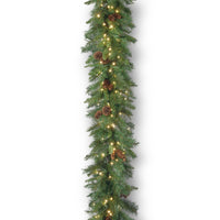 9 ft. Pre-Lit Garwood Spruce Garland with Warm White LED Lights - 24 in Diameter - National Tree Company