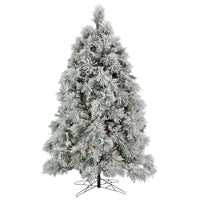 HGTV Home Collection 7.5 ft. Pre-Lit Flocked Bavarian Pine Tree - National Tree Company